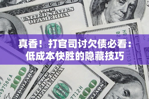 武汉真香！打官司讨欠债必看：低成本快胜的隐藏技巧