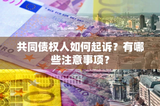 武汉共同债权人如何起诉？有哪些注意事项？